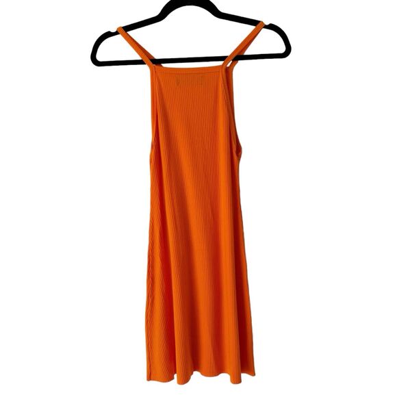 Reformation Bright Orange Ribbed Tank Tencel Mini Dress Women’s Size XS - Picture 2 of 5